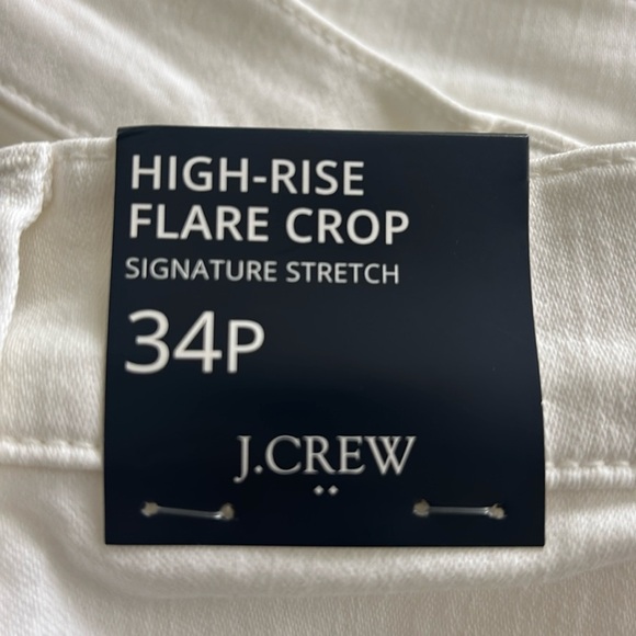NWT J. Crew Petite High Rise Flare Crop Jean Pant in Signature Stretch 34P WHITE - Picture 9 of 12